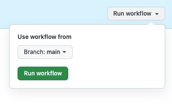 Screenshot der Ausführung von GitHub Actions-Workflows.