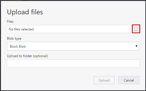 Upload files options