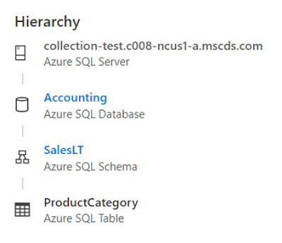 Screenshot of Microsoft Purview studio hierarchy window where the user has only read permissions, and has no access to options.