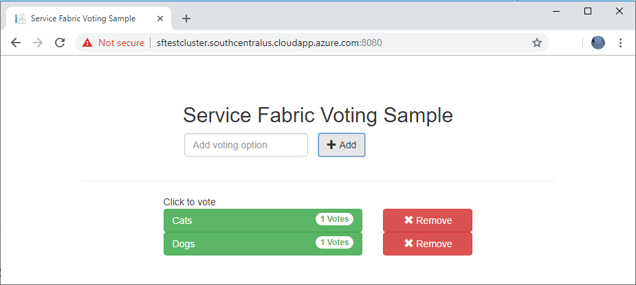 Service Fabric-Beispiel „Voting“