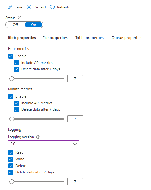 Konfigurieren der Protokollierung im Azure-Portal