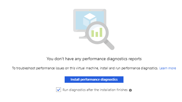 Screenshot der Installationsschaltfläche der Leistungsdiagnose. Die Option „Diagnose nach Abschluss der Installation ausführen“ ist aktiviert.