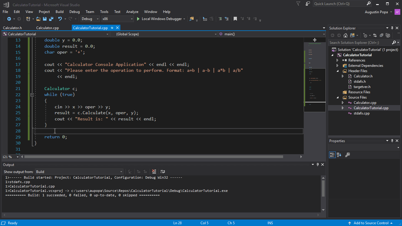 Erstellen eines Konsolenrechners in C++  Microsoft Docs