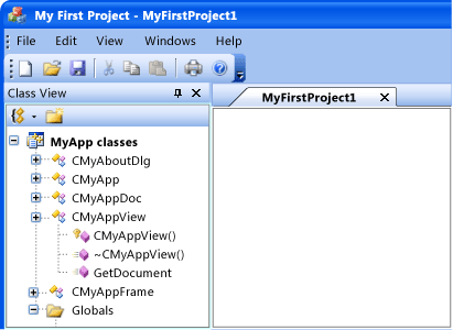 MyApp as rendered by CMFCVisualManagerOffice2003.