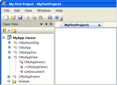 MyApp as rendered by CMFCVisualManagerVS2005.
