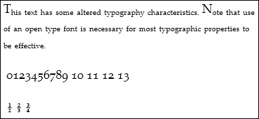 Screenshot: Text mit geänderter Typografie