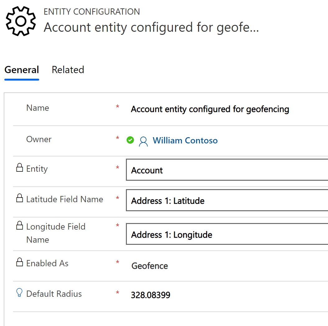 Screenshot der Firmen-Geofence-Konfigurationen.