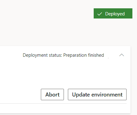 Update environment button.