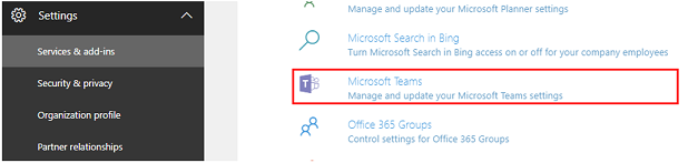 Gehen Sie zu Microsoft Teams.