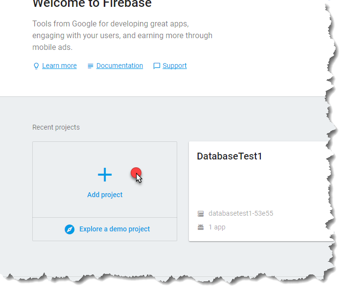 Firebase – Projekt hinzufügen