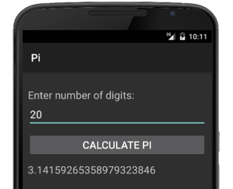 A screenshot showing a running Xamarin Android app.