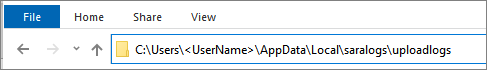 Windows Explorer-Adressleiste für die Ausgabe.