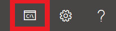 Screenshot: Kopfzeile des Teams Admin Center mit Cloud Shell Symbol