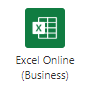 Der Aufgabenbereich für die Aktionsauswahl mit Aktionen für den Excel Online (Business)-Connector. Die Aktion Skript ausführen ist hervorgehoben.