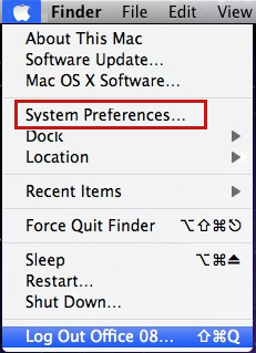 Wählen Sie die Option Systemeinstellungen im Apple-Symbol aus.