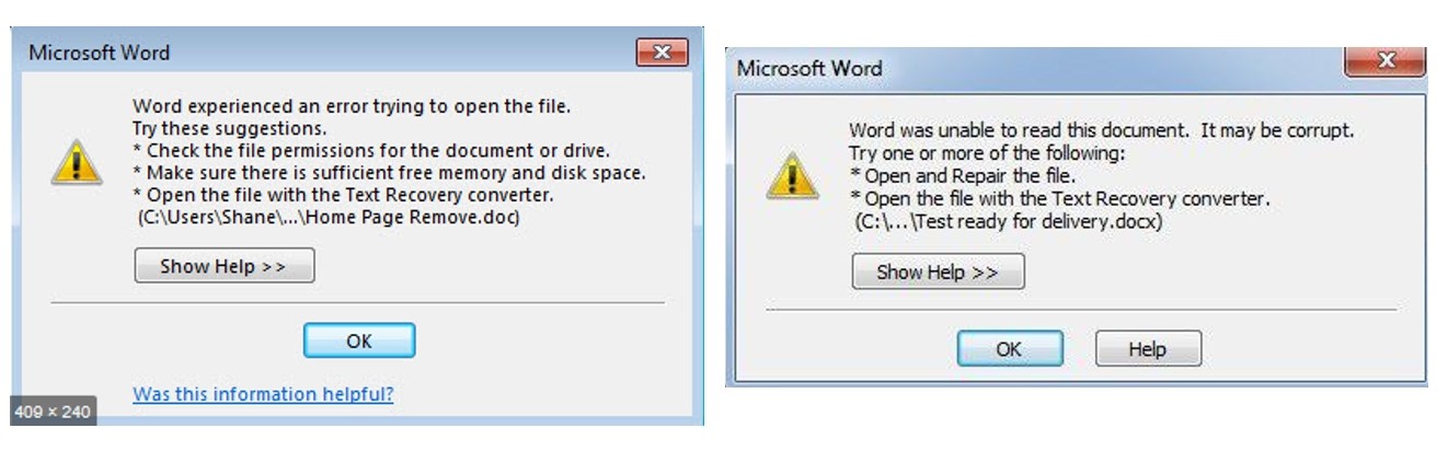 Beim Offnen Eines Office Dokuments Werden Fehlermeldungen Angezeigt Microsoft Docs