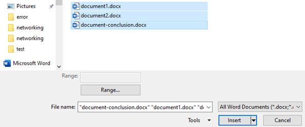 Zusammenführen mehrerer Word-Dokumente zu einem Dokument - Office |  Microsoft Docs
