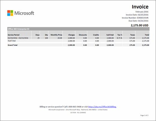 Grundlegendes Zu Ihrer Rechnung Für Office 365 Business Microsoft Docs