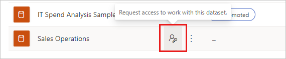 Screenshot of the request access icon on the data hub.