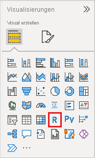 R Visual icon in Visualization pane