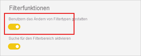 Restrict changing filter type