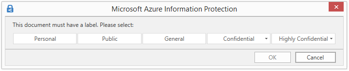 Azure Information Protection prompt if labeling is enforced