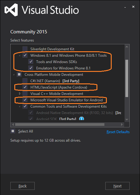 Installieren von Visual Studio-Tools für Apache Cordova