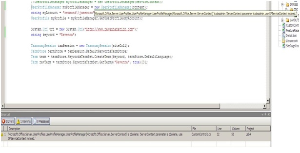 Compilerwarnung in Visual Studio 2010