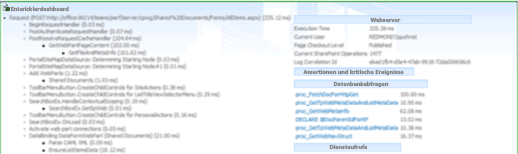 Screenshot des Entwicklerdashboards