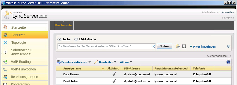 Lync Server-Systemsteuerung – Benutzersuche (Seite)