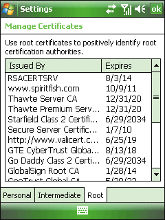 Abbildung 5 Verwalten digitaler Zertifikate