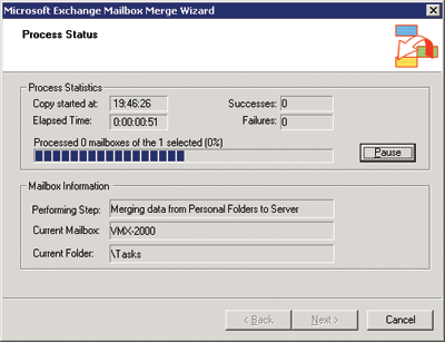 Figure 4 Using ExMerge to Recover Mailbox Data