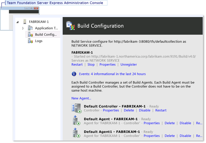 Verwaltungskonsole: Buildserverkonfiguration