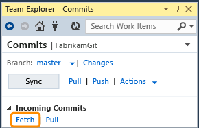 Fetch link on Commits page