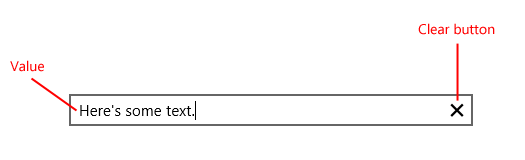 Ein Texteingabesteuerelement mit beschrifteten Komponenten