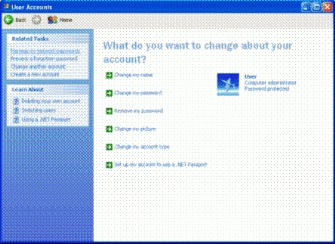 Figure 11: b Friendly Password Management UI (Windows XP Home Edition and Windows XP Professional in a Workgroup)