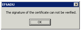 Figure 7: Failed check of certificate revocation status