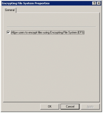 Figure 11: Disabling EFS using Group Policy