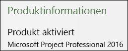 Produktinformationen – Project Professional 2016.