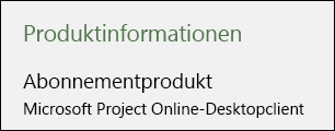 Projektinformationen für Project Online-Desktopclient.