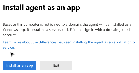 Installieren Sie den Agent als App.
