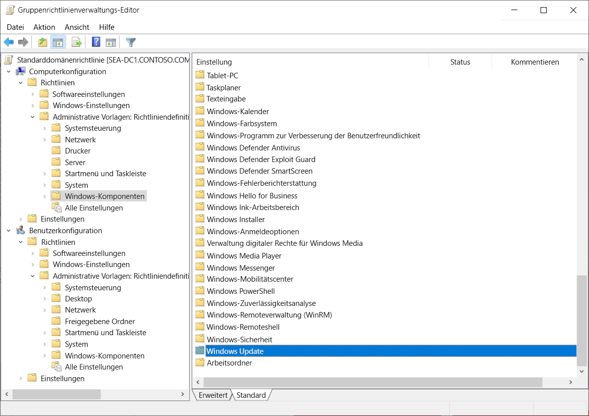 A screenshot of the Group Policy Management Editor. The administrator has expanded the Administrative Templates node for both the Computer Configuration and User Configuration nodes.