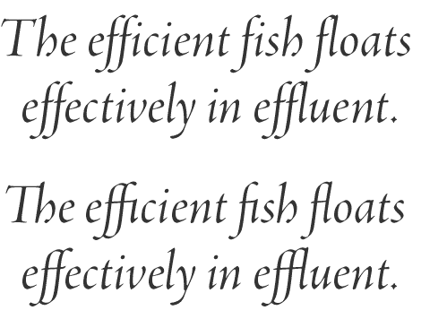 Latin text with common ligatures