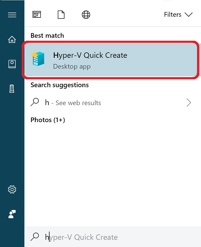 Quick Create Gallery in the Windows Start menu
