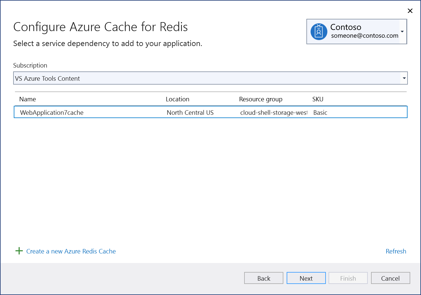 Screenshot of the Configure Azure Cache for Redis screen. Next is highlighted.