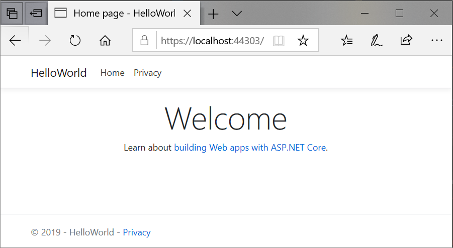 Screenshot: Homepage für die Web-App im Browserfenster.