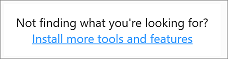 Screenshot: Link „Weitere Tools und Features installieren“ in Visual Studio 2019