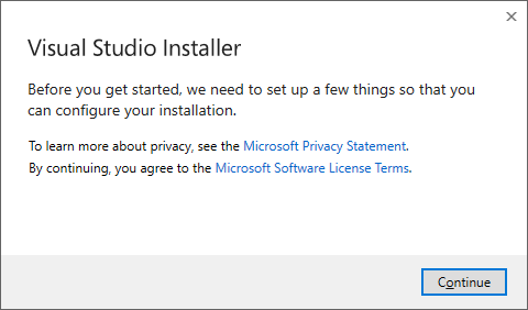 Screenshot: Microsoft-Lizenzbedingungen und -Datenschutzerklärung