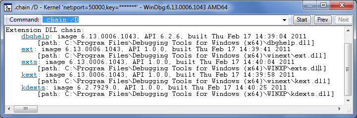 Screenshot der DML-Ausgabe im Befehlsbrowserfenster.