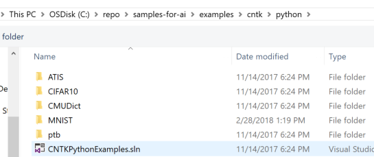 Screenshot: Auswahl des Projekts in Visual Studio